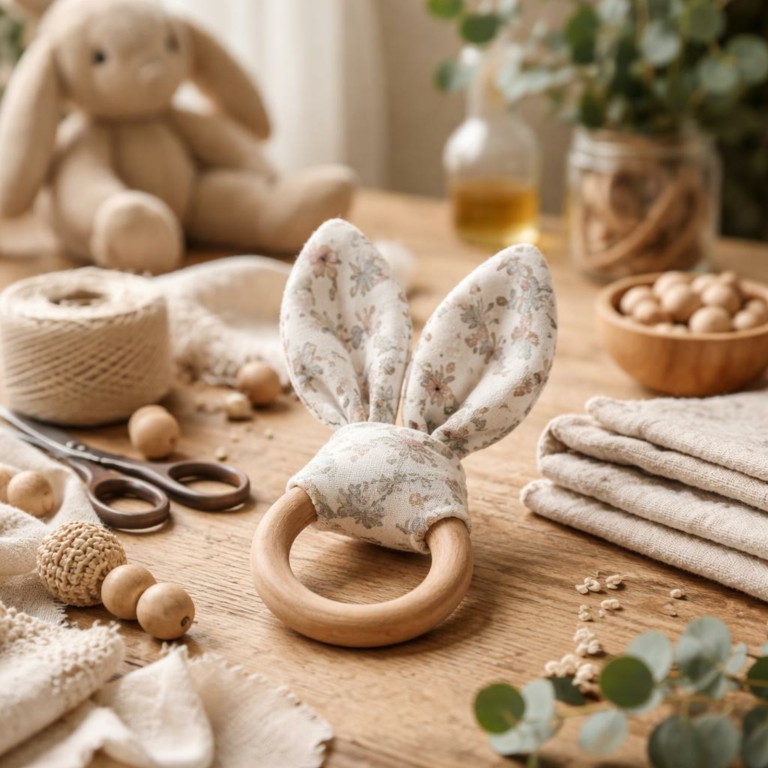 Hochet DIY oreilles de lapin pour bébé — Simple, sûr et mignon | Petit Bout de Chou